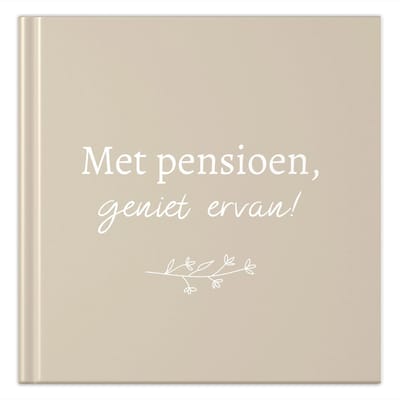 Fyllbooks - Afscheidsboek Pensioen Collega - Invulboek - Afscheid Collega - Pensioen Cadeau - Beige - Geschikt voor: 25 Personen