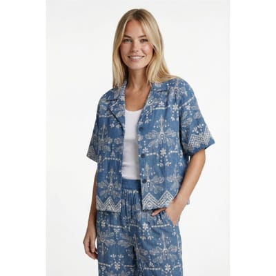 G-maxx - Maeva Blouse DenimMid Blue - Maat : XS
