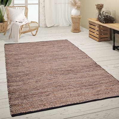 Paco Home Vloerkleed Woonkamer Laagpolig Handgeweven Gemêleerd Ethno Patroon Natuurlijk Jute 60x100 cm