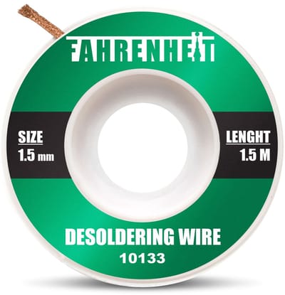 Desoldeerlint 1,5m X 1,5mm - Soldeer Wick Voor Verwijderen Van Tin - Desoldeerdraad Voor Elektronica En Reparatie - Breedte 1,5mm Lengte 1,5 Meter - Verkoopeenheid 1 Stuk [10133]