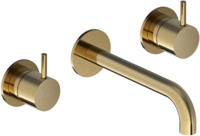 Hotbath Cobber - Wastafelmengkraan - zonder Waste - Laag - Geborsteld Messing PVD - Inbouw - Messing - V05