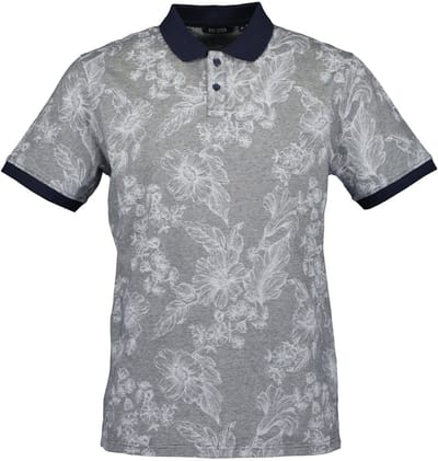 Blue Seven - Polo 321172 blauw/grijs print KM - maat M