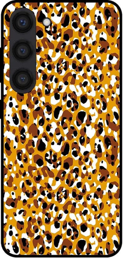 Smartphonica Telefoonhoesje voor Samsung Galaxy S23 met panterprint - TPU backcover met luiaardprint - Bruin geschikt voor Samsung Galaxy S23