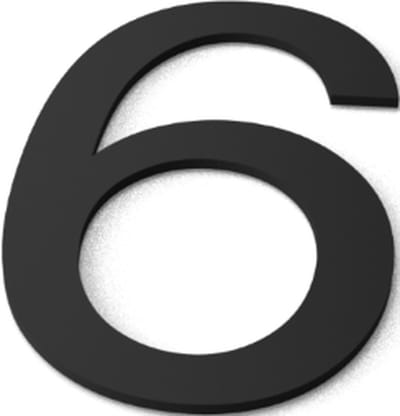 Nummer 6 Model: Huisnummer Staal