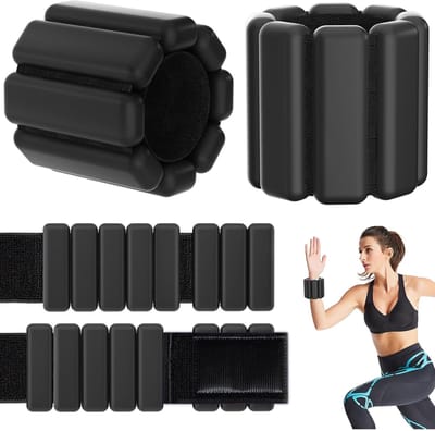 450 Gram Siliconen Pols- en Enkelgewichten - Weighted Band - 2 Stuks Gewichtsmanchetten voor Fitness en Krachttraining - Geschikt voor Thuis, Sportschool en Reizen