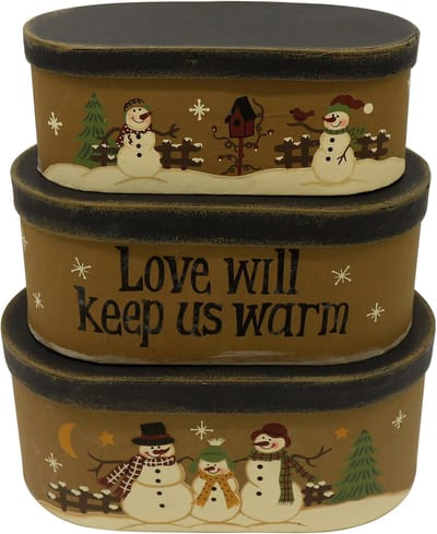Set van 3 Rustieke Vintage Kartonnen Nestdozen voor Decoratie en Opslag