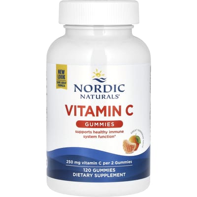 Nordic Naturals, Vitamine C gummies, zure mandarijn, 250 mg, 120 gummies (125 mg per gummie)