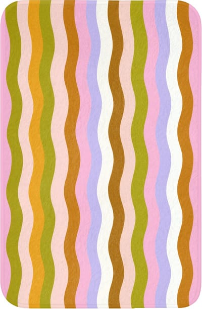 WC mat 40x60 cm - Antislip - lijnen - Golven - Pastelkleuren - Patroon - Toiletmat - Vloermat - Douchemat - Toilet tapijt - Toiletmatten