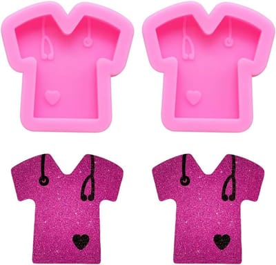 Siliconen Sleutelhanger in T-Shirt Vorm met Gaten voor DIY Sieraden en Handwerk - 2 Stuks, Creatief en Uniek