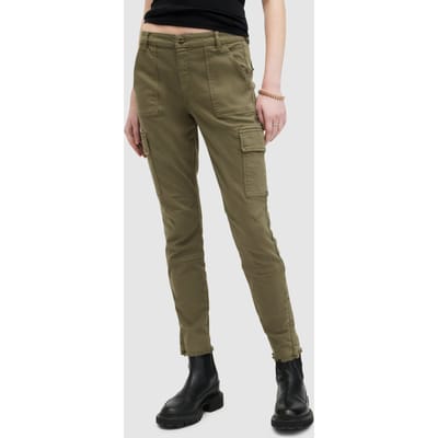 AllSaints Duran Skinny Cargo Khaki Green Größe: W26 | Cargohosen Outlet | Damen | Braun