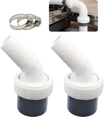 Wasmachine Afvoer Adapter - Vaatwasser Slang Koppeling - Apparaat Aansluiten - Universele Pasvorm - Ø 18-24mm naar 40mm - Grijs
