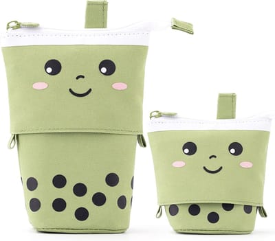 Pennenetui met ritssluiting, 2-in-1 pennenetui en pennenkoker, pennenetui voor meisjes, standaard, telescopisch etui, pennenkoker voor tieners, scholieren