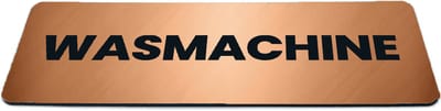Deurbordje Brons/Koper-look met tekst wasmachine - Formaat 150 x 50 mm x 1,6 mm - Zelfklevend | Luxe uitstraling | Geborstelde Koper/Brons toplaag | Gratis Verzending | Decoporta
