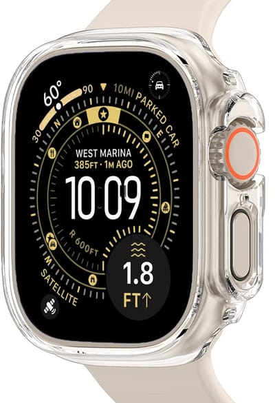 Hoesje - Geschikt voor Apple Watch Ultra 3 (49 mm) - Sterk & Shockproof - Smartwatch Full Bumper Hoes - Siliconen Case Cover - Transparant