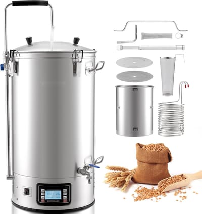 Bierbrouwer - Elektrische brouwketel 60 liter - Receptgeheugen - Automatisch/Handmatig - Bedieningspaneel - Circulatieleiding - Maischkuip - Voor Thuisbrouwen