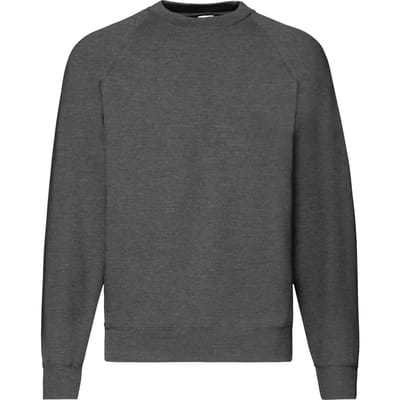 Fruit of the Loom Uniseks Klassiek Raglan Sweatshirt voor volwassenen (Donkere Heide Grijs)