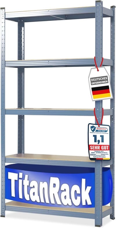 Legplanken voor zware lasten - Verstelbare planken voor garage, kelder en werkplaats (180 x 90 x 60 cm)