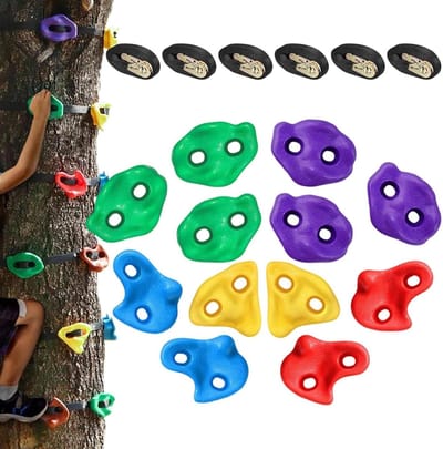 Verstelbare Klimgrepen - Outdoor Trainingstool - Familie Avontuur - Verbeterd Stabiliteitsontwerp - 900 gram - Meerkleurig