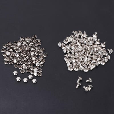 100 stuks Stof Kristal Inleg Snel 6 7mm Klinknagels Stippen Studs Dop voor DIY Leer Ambacht Decoratie Silver Trim White Diamond 6mm gray