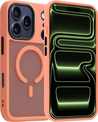 Hoesje Geschikt voor iPhone 17 Pro / 18 Pro - Magsafe Compatible - Sterk & Shockproof - Back Cover - Shock Proof Case - Telefoon Hoes Shockproof - Perzik