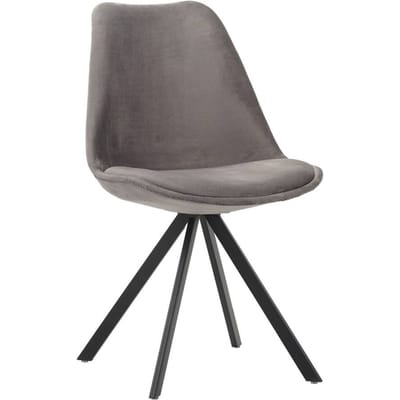 Dimehouse Eetkamerstoel Jace Velvet Grijs - Zonder Armleuningen - Stof - Design