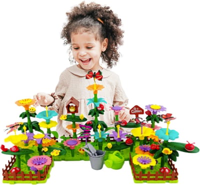 Bouwpakket Bloemen en Insecten 191 stukken - Bloementuin Speelgoed Meisjes 3-6 jaar -Montessori Speelgoed 4 Jaar - Cadeau Meisjes 5 jaar - Kinderspeelgoed 5 jaar