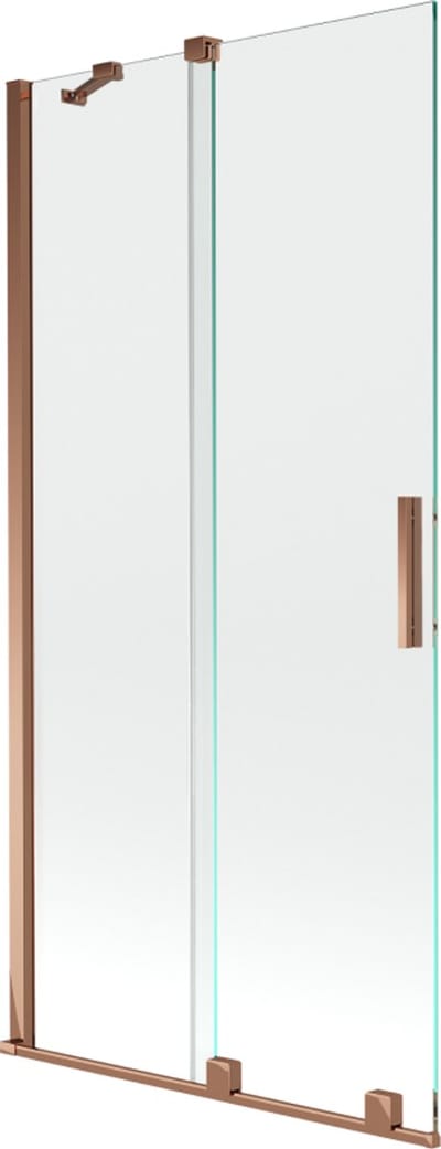 Mexen Velar badwand 2-delig schuifbaar 90 x 150 , transparant, roze goud - 896-090-000-01-60
