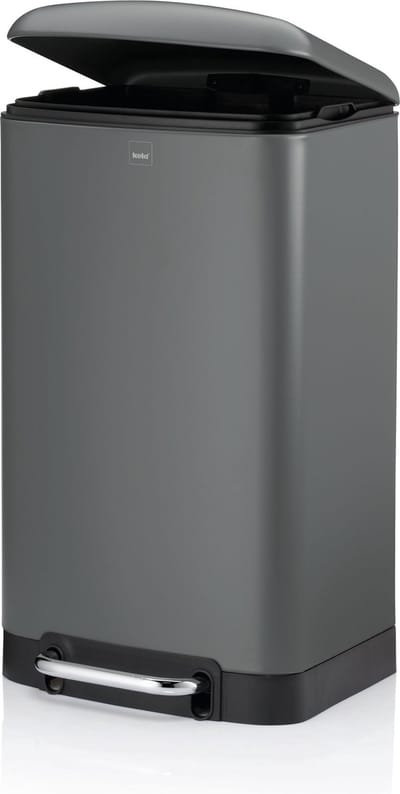 Afvalemmer, RVS, Antraciet, 30 L - Kela | Davino
