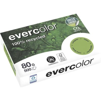 Farbiges Kopierpapier EVERCOLOR, DIN A4, 80 g/m², lindgrün, 1 Paket = 500 Blatt