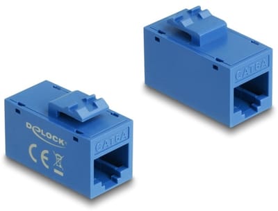Delock Keystone Module RJ45 jack to RJ45 jack Cat.6A UTP blue