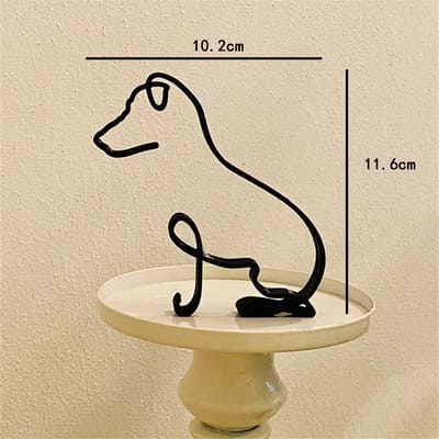 WiseGoods Premium Metaal Beeld Hond - Woondecoratie - Beeldje - Honden Beelden - Cadeau - Decoratie - Sculptuur - Ornament - Zwart