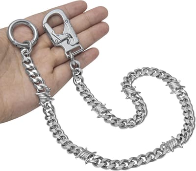 Stevige Roestvrijstalen Broekketting met Dubbele Karabijnhaak voor Heren en Dames