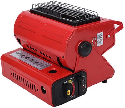 Terrasverwarmer Buiten - Elektrische Verwarming - Buitenruimte Verwarmen - Twee Verwarmingsstanden - 25x28x25 cm - Rood