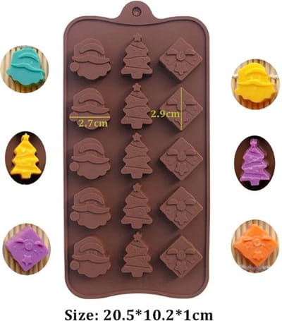 Actie4you® - Kerst vorm Kerstman - Pakje - Kerstboom - Chocolade - Fondant - Mousse - siliconen Mal