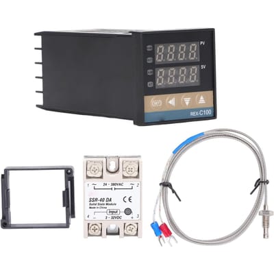 Digitale PID Thermostaat Kit Waterdicht Hoge Nauwkeurigheid Professionele PID REX C100 Temperatuurregelaar voor Boerderij 100V‑240V black