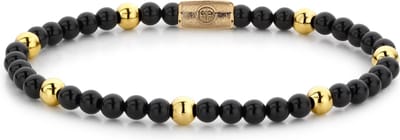 Rebel & Rose More Balls Than Most Black Panther - 4mm - yellow gold plated RR-40043-G-16,5 cm