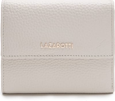 Lazarotti Leren portemonnee Bologna Leather Wallet With 8 Card Slots Cream crème