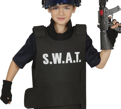 Fiestas Guirca - S.W.A.T. kogelvrijvest kinderen - one size - Carnavalskleding - Carnaval - carnavalskleding 2027 - Carnaval kostuum