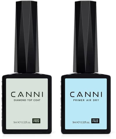 Canni Top Coat en Primer UV Gellak Set - 18 ml (2x 9 ml) - Gellak Starterspakket - Gellak Top Coat - Gellak Primer - Gellak Set - Canni Gellak - Gellak Nagellak