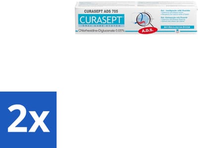 2 x Curasept Gel-Tandpasta 0,05% CHX 75 ml - Tandpasta - Antibacteriële Tandpasta - Chloorhexidine - Tandvleesbescherming - Plaquevoorkomend