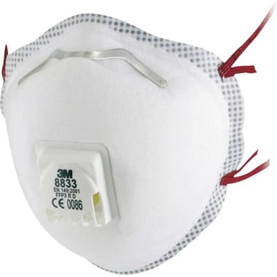 3M 8833 Fijnstofmasker met ventiel FFP3 10 stuk(s) EN 149:2001 DIN 149:2001