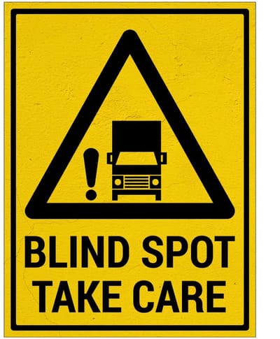 Blind spot take care bord met tekst | Sign Again materiaal | 40 x 30 cm
