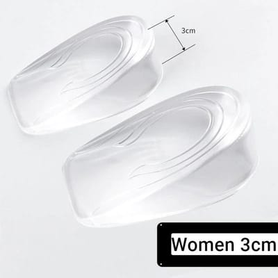 3CM Onzichtbare Hoogteverhogende Inlegzolen Siliconen Gel Hielverhogende Inzetstukken Transparante Voetverzorgingsbeschermer Elastische Schoen Inzetstukken transparant