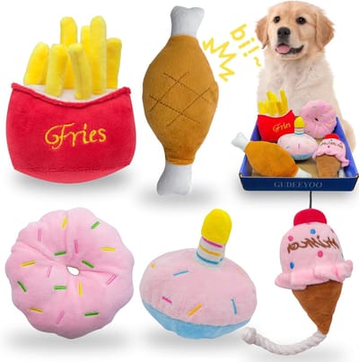 Hondenspeelgoed 5-pack - Puppy Kauwspeelgoed - Tandjes Pijn Verlichten - Unieke Leuke Ontwerpen - 5 Stuks - Meerkleurig