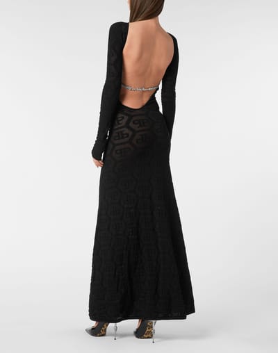 Long Dress Knitted Monogram