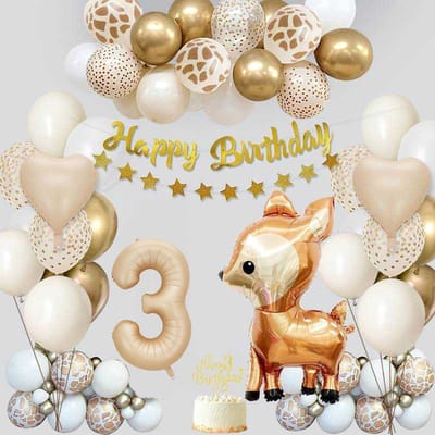 FeestmetJoep® 54-delig feestpakket Jungle 3 jaar verjaardag - Jungle thema feestje 3 jaar - Jungle versiering - Jungle feestartikelen - Jungle slinger - Jungle ballonnen - Jungle kinderfeestje - Dieren verjaardag versiering