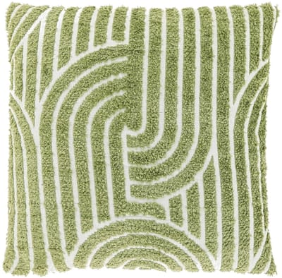 Unique Living Sierkussen Ziza - Textiel - Groen - 45x45 cm (BxD) - Getuft - Tea Green