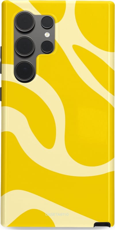 Casetastic Hoesje Geschikt voor Samsung S24 Ultra - Stijlvolle Beschermende Duo-layer Case - Citroen Gele Zonnestraal