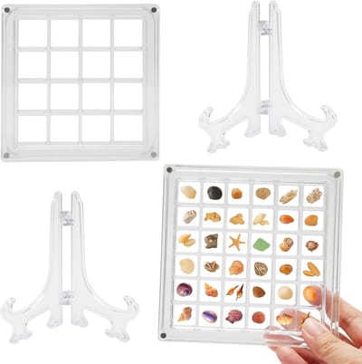 Acryl Displaydoos voor Schelpen - Transparante Opbergdoos voor Nagelgereedschap, Sieraden en Kristallen (36 en 16 Vakken)