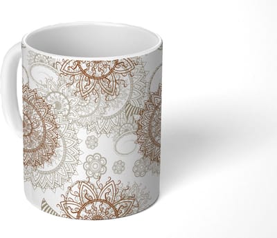 Mok - Koffiemok - Mandala - Azië - Patronen - Zen - Mokken - 350 ML - Beker - Koffiemokken - Theemok